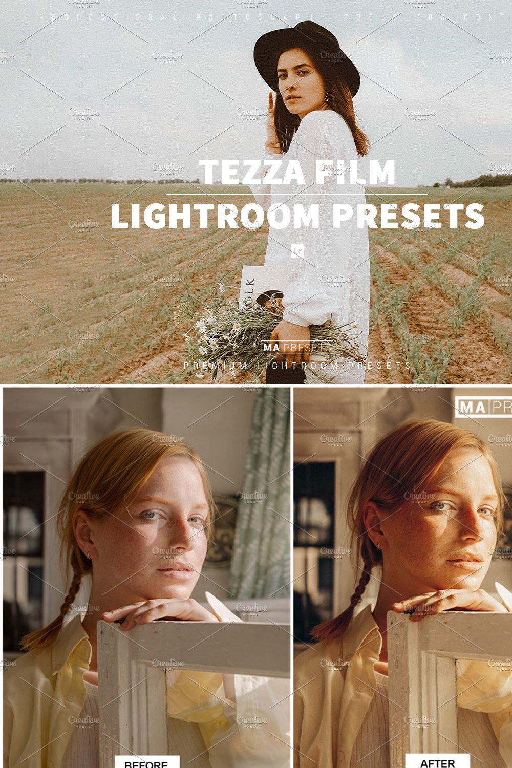 10 TEZZA FILM Lightroom Presets pinterest preview image.