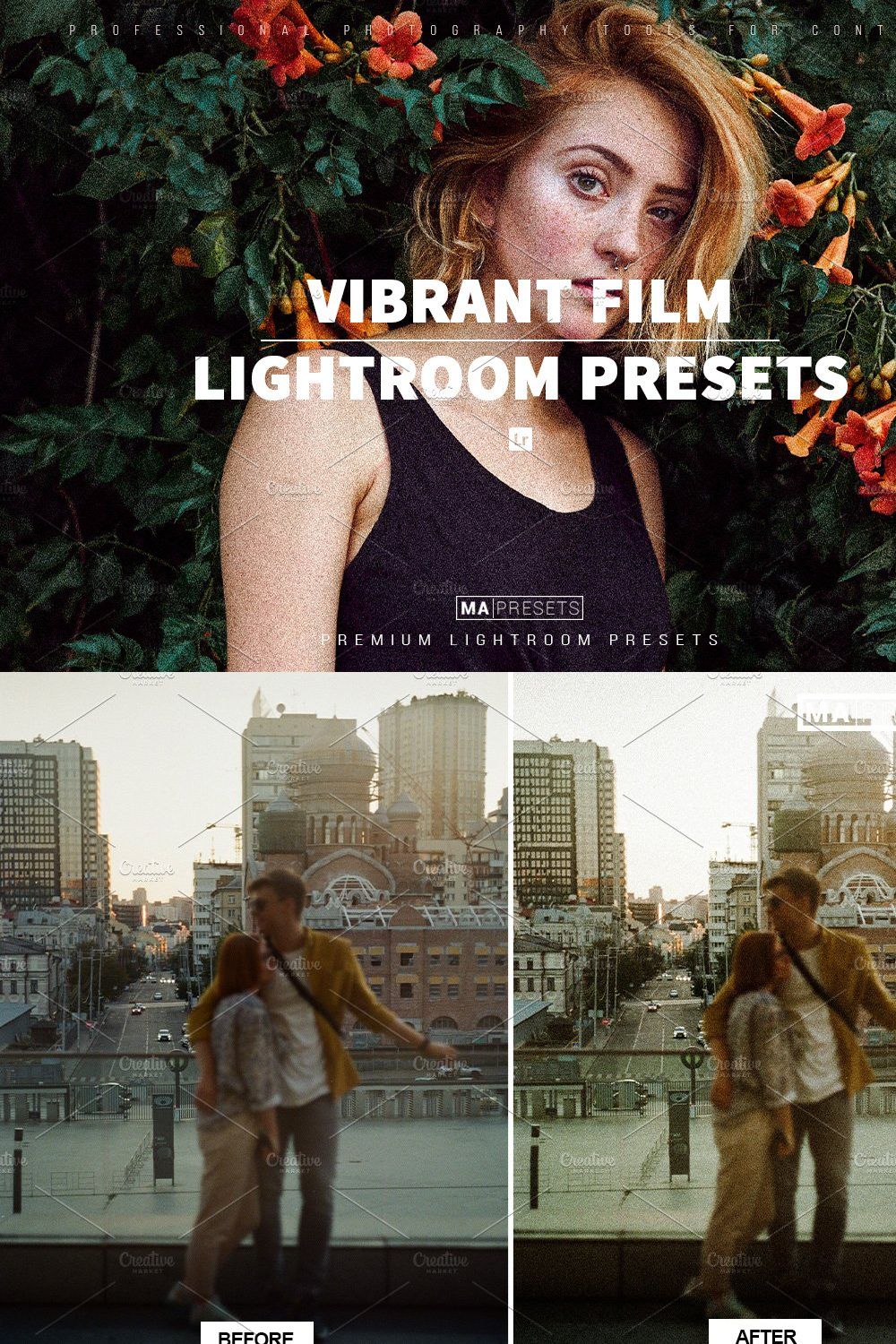 10 VIBRANT FILM Lightroom Presets pinterest preview image.