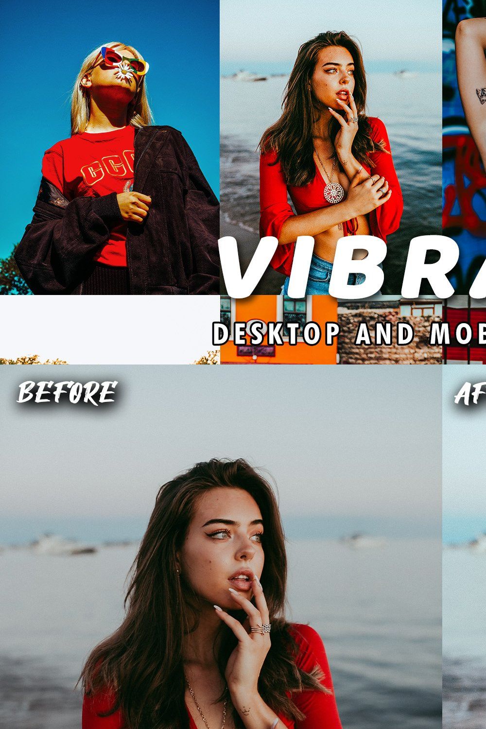 10 Vibrant Lightroom Presets pinterest preview image.