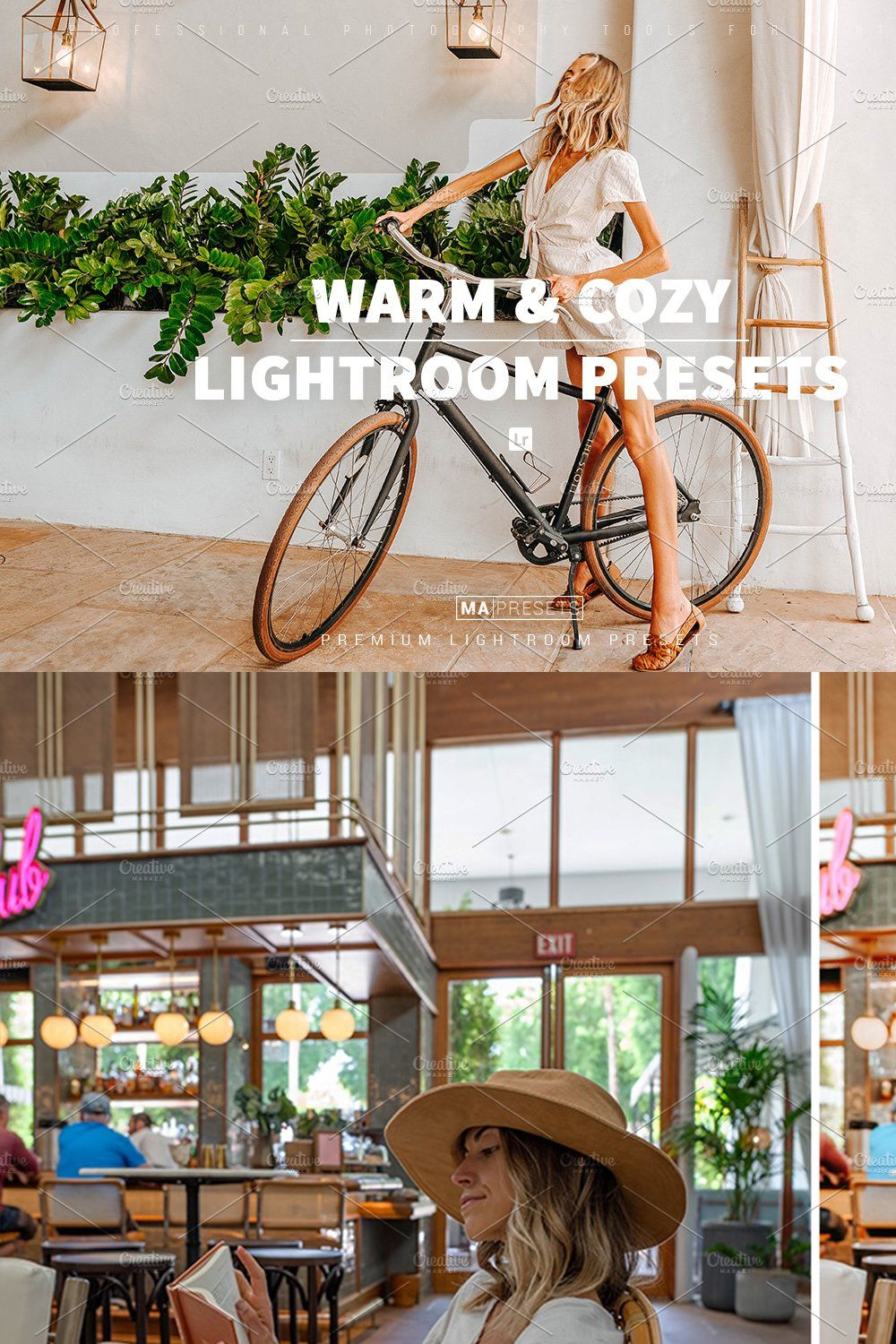 10 WARM and COZY Lightroom Presets pinterest preview image.
