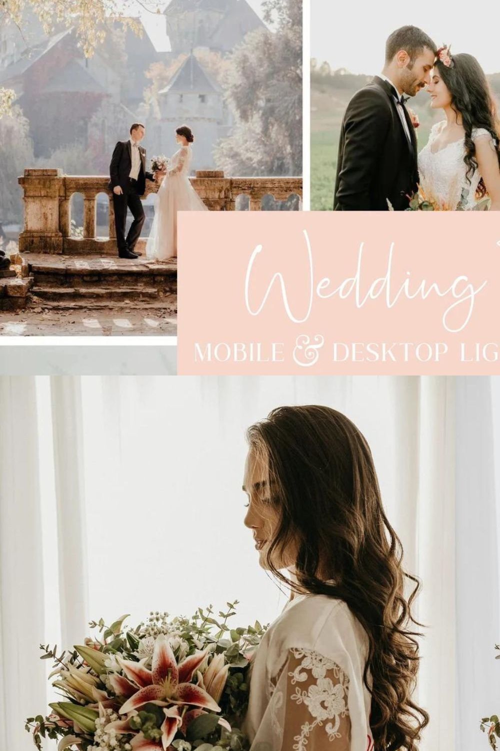 10 WEDDING FILM LIGHTROOM PRESETS pinterest preview image.