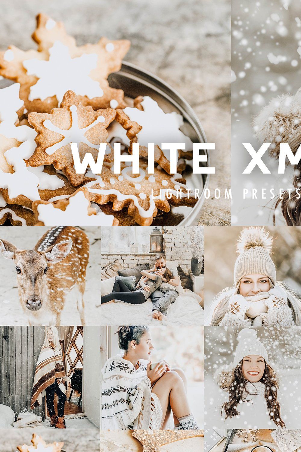 10 WHITE CHRISTMAS LIGHTROOM PRESETS pinterest preview image.