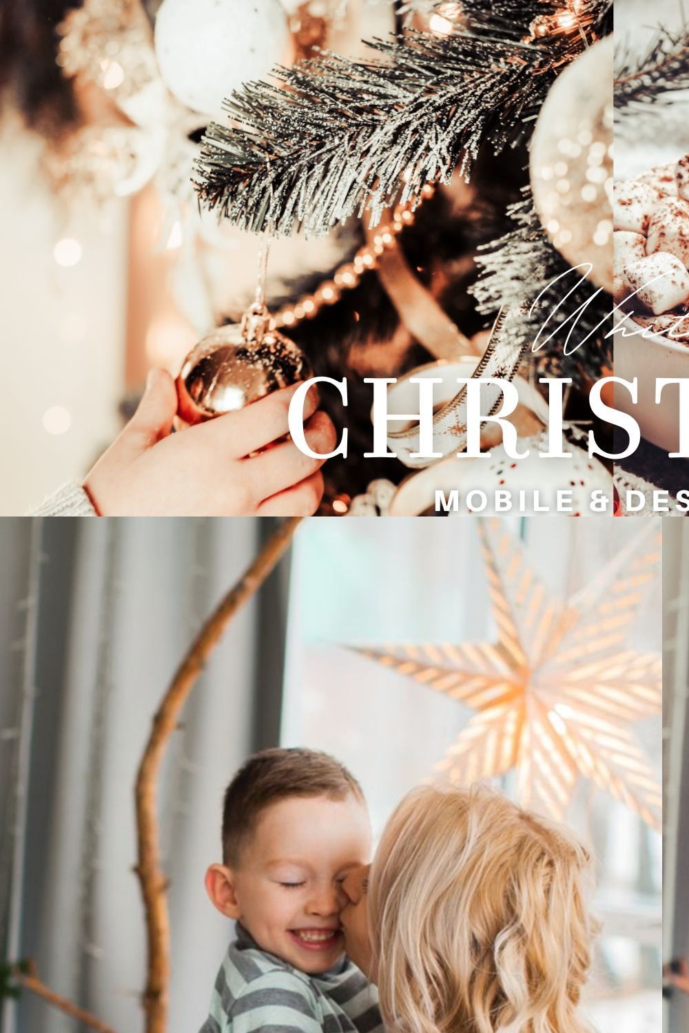 10 WHITE XMAS LIGHTROOM PRESETS pinterest preview image.