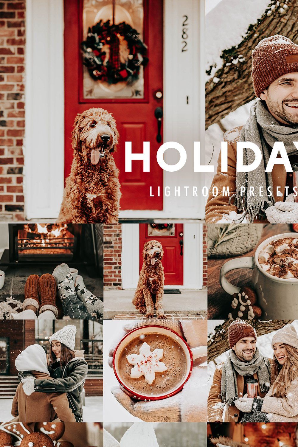 10 XMAS HOLIDAY LIGHTROOM PRESETS pinterest preview image.