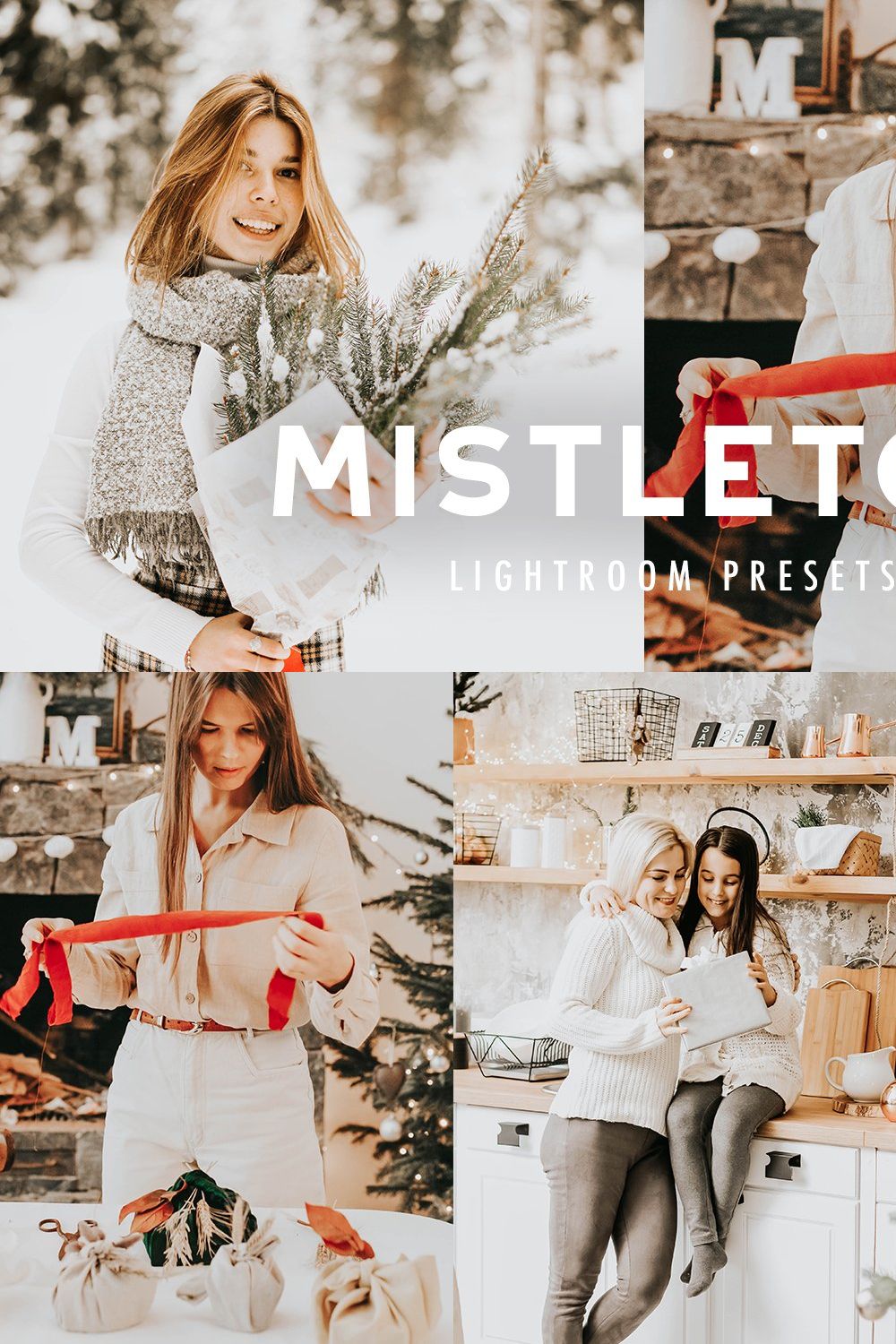 10 XMAS MISTLETOE LIGHTROOM PRESETS pinterest preview image.