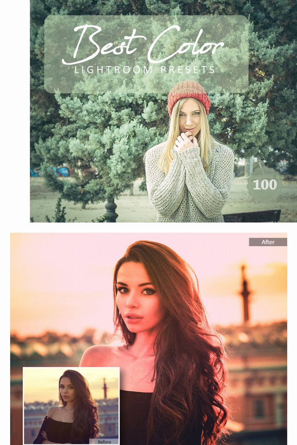 100 Best Color Lightroom Presets pinterest preview image.