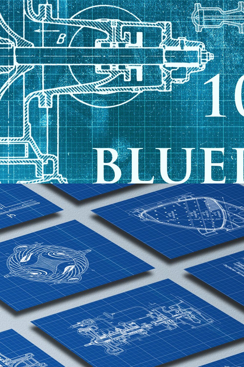100 Blueprint Technology Brushes pinterest preview image.