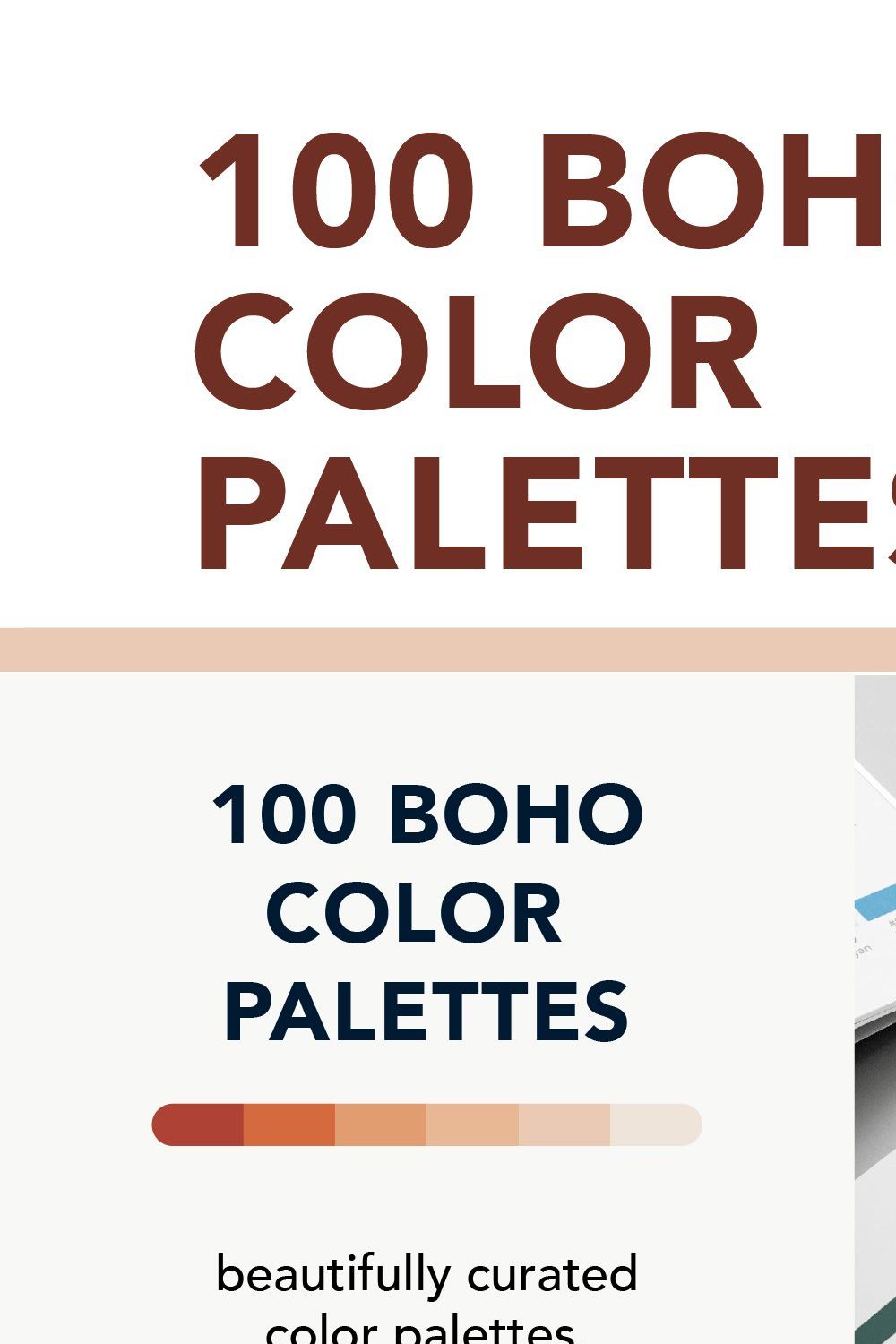 100 Boho Color Palettes pinterest preview image.