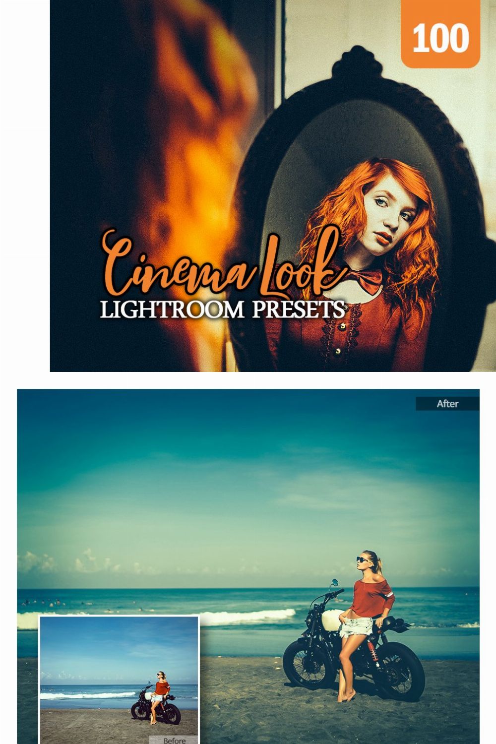 100 Cinema Look Lightroom Presets pinterest preview image.