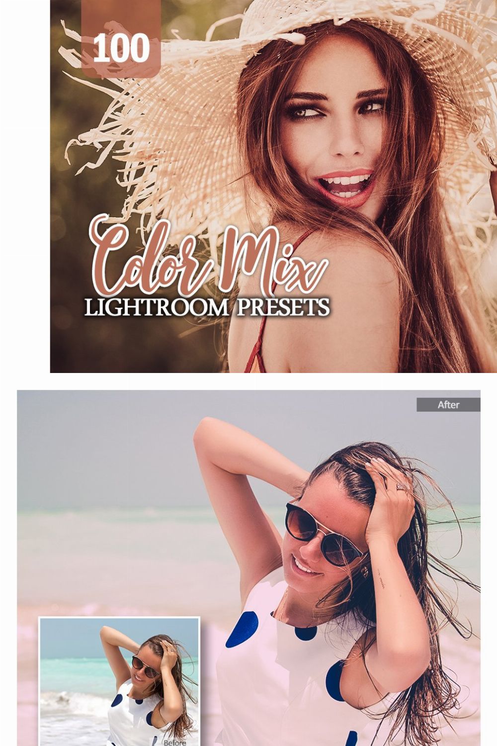 100 Color Mix Lightroom Presets pinterest preview image.