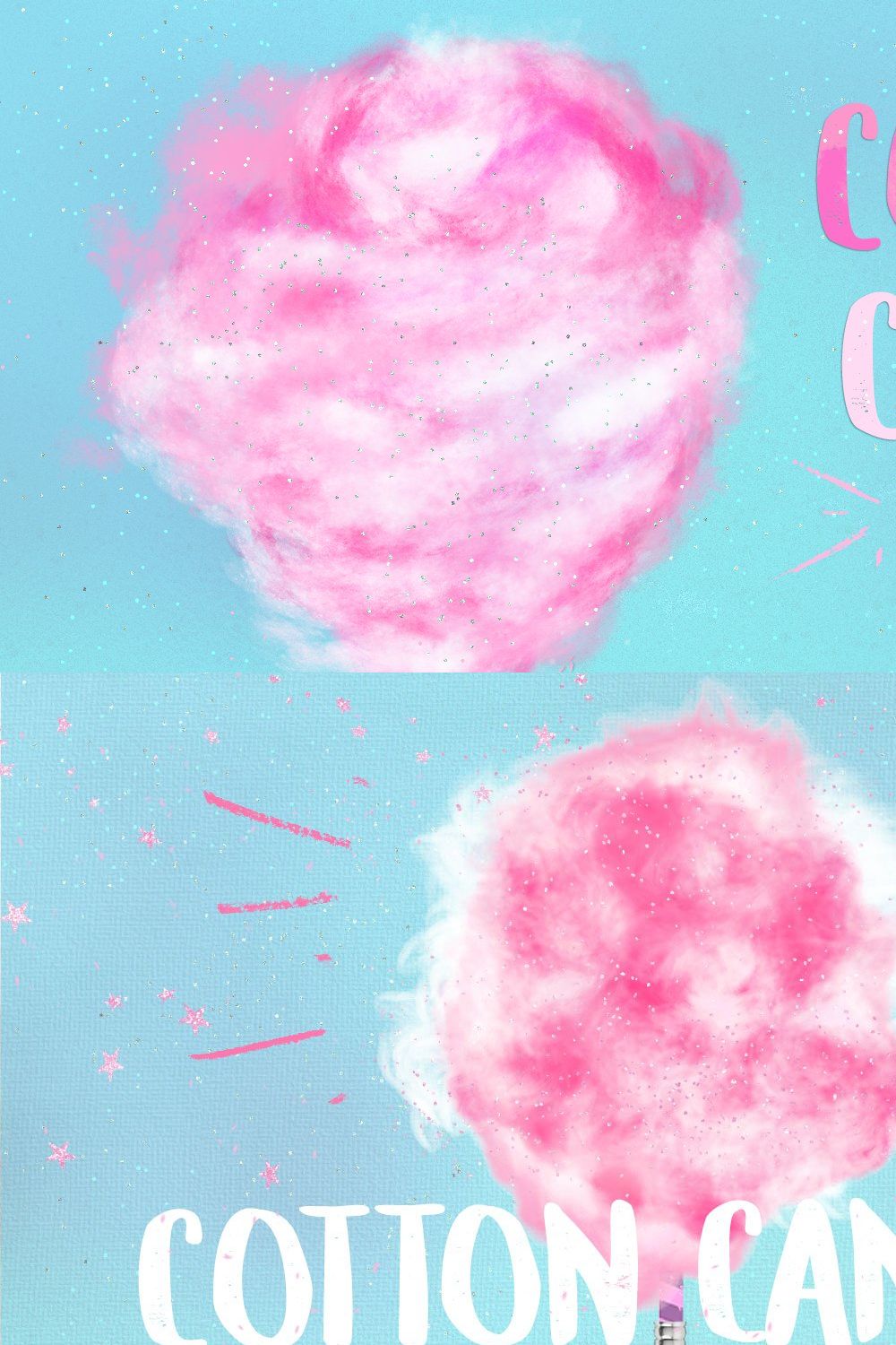 100 Cotton Candy Photoshop Brushes pinterest preview image.