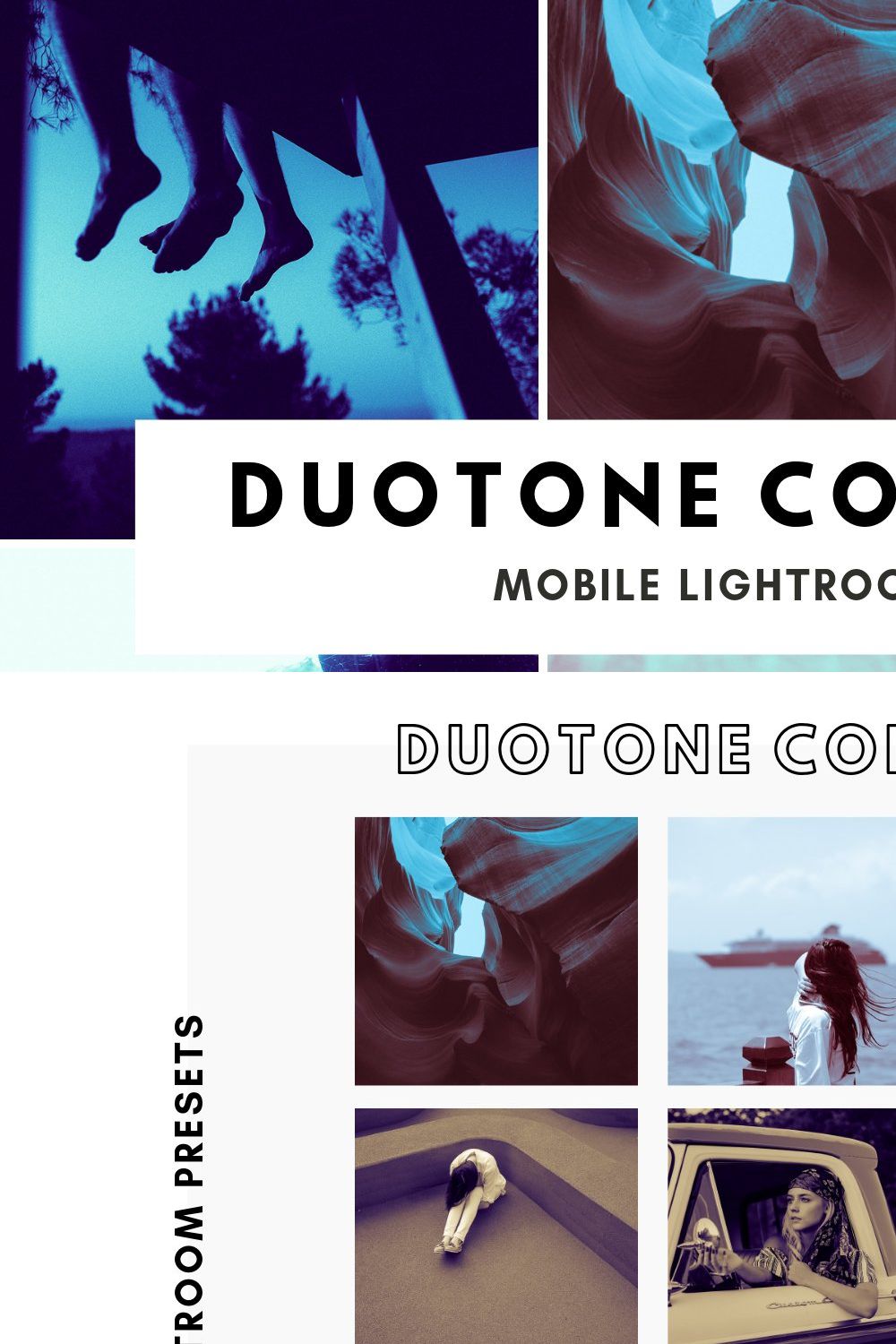 100+ Duotone Lightroom Presets I pinterest preview image.