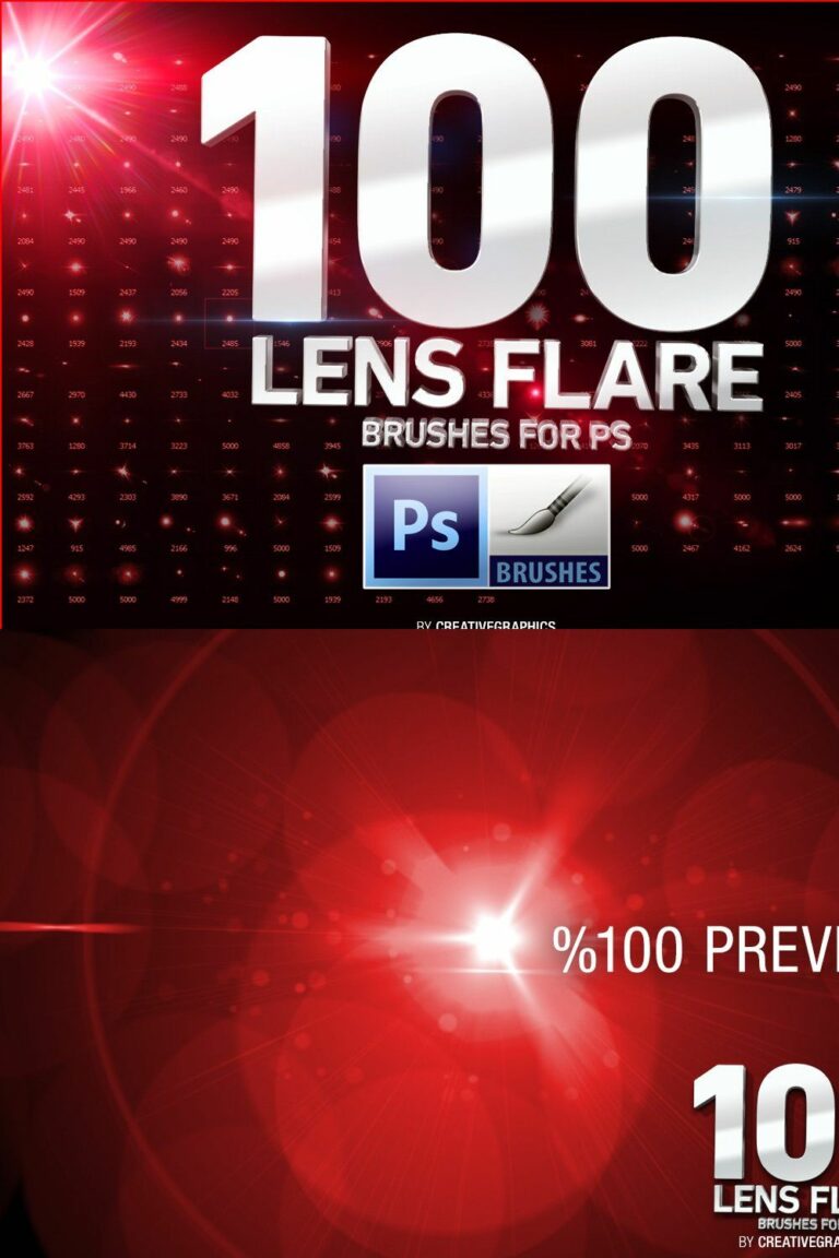 100 Lens Flare Brushes for MasterBundles