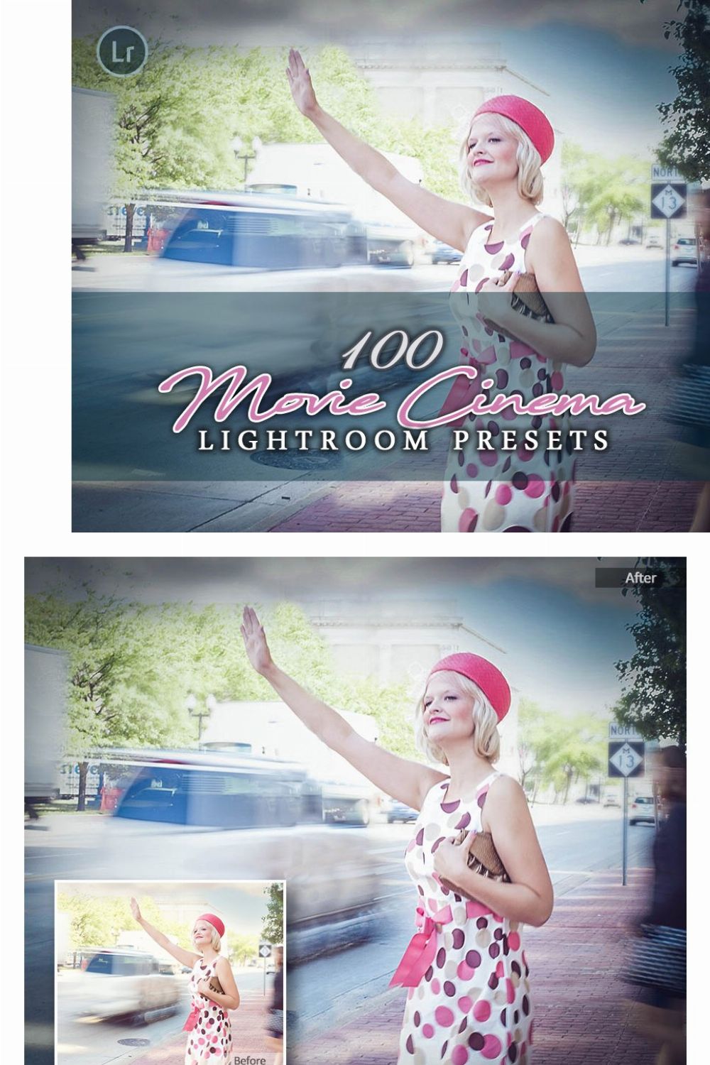 100 Movie Cinema Lightroom Presets pinterest preview image.