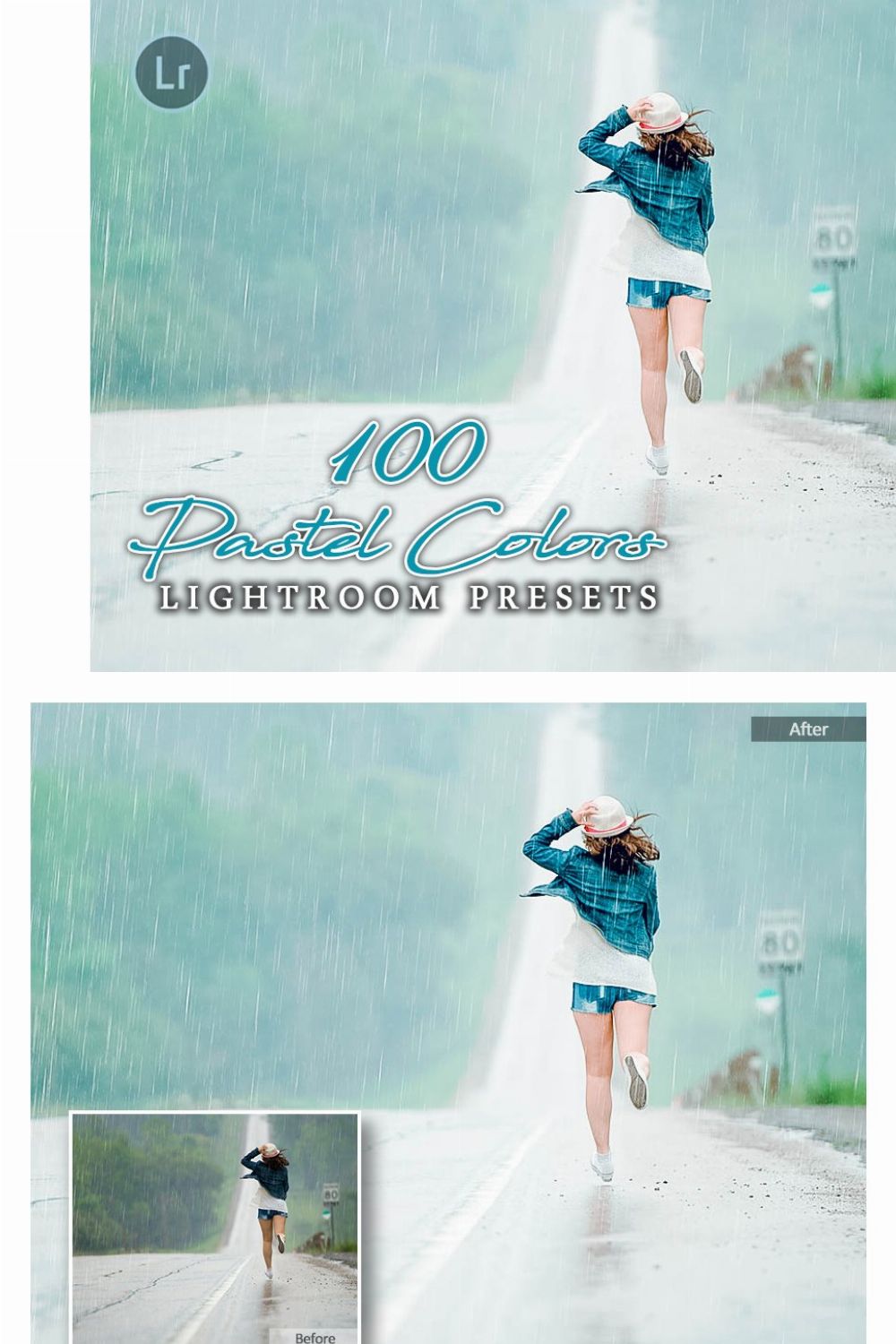 100 Pastel Colors Lightroom Presets pinterest preview image.