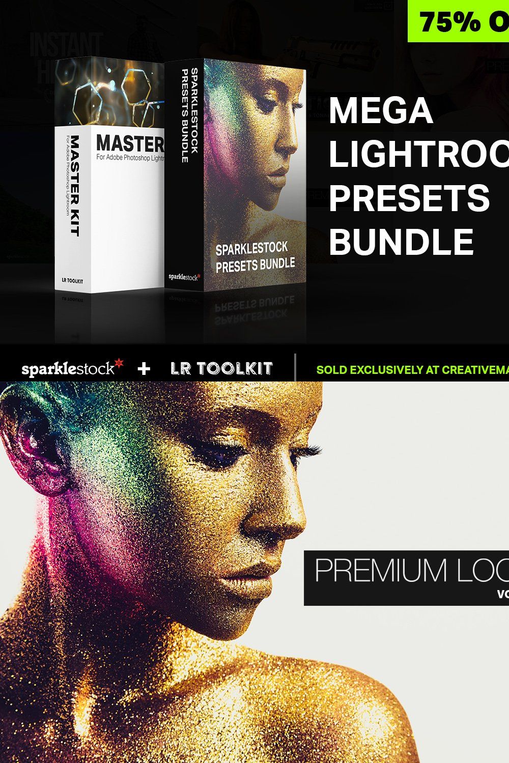 1000+ Lightroom Presets Bundle pinterest preview image.