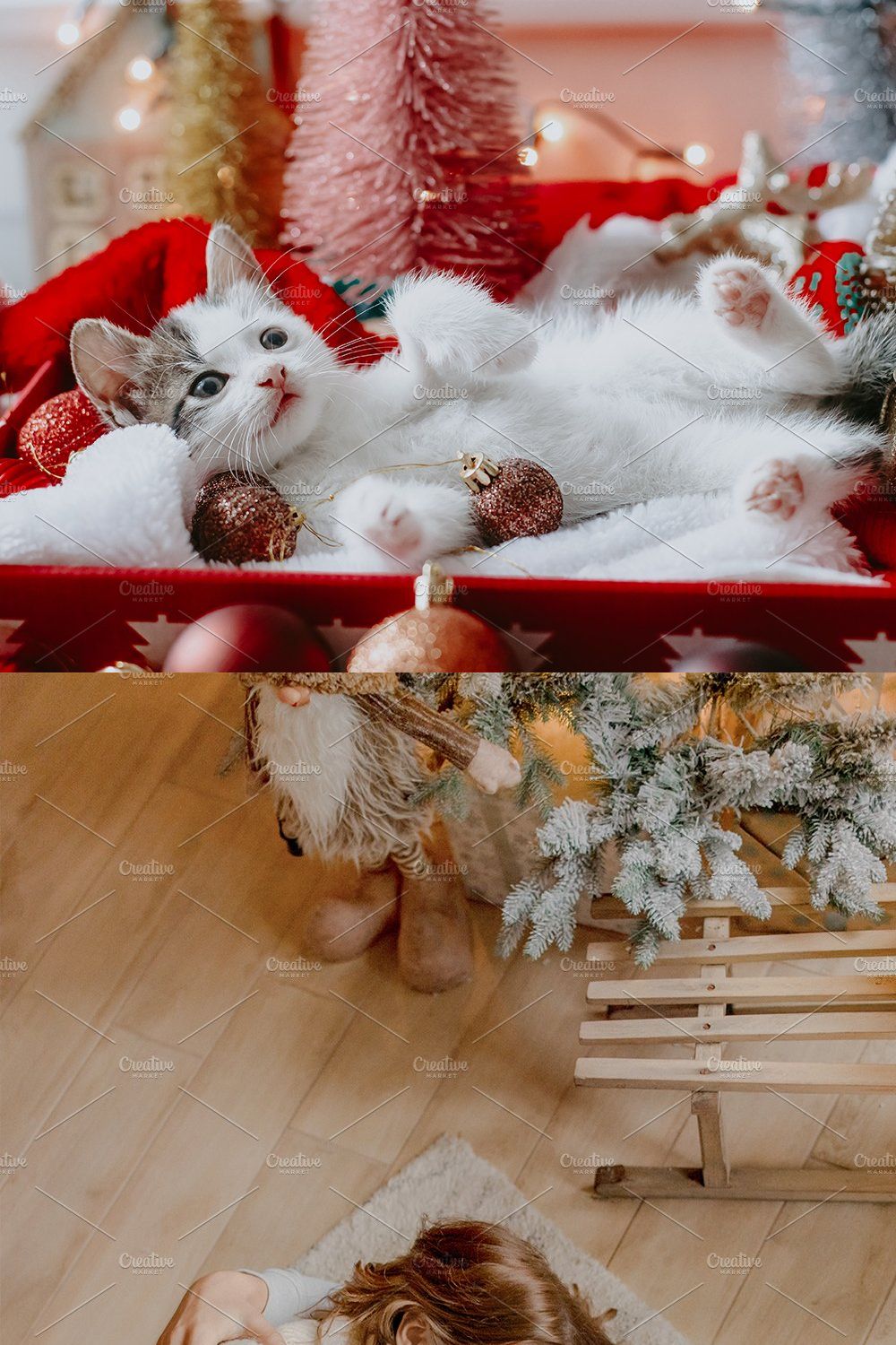 10xFirst Christmas Lightroom Preset pinterest preview image.