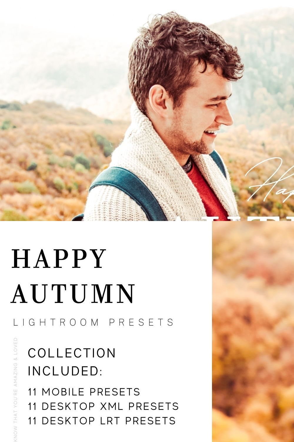 11 AUTUMN LIGHTROOM PRESETS pinterest preview image.