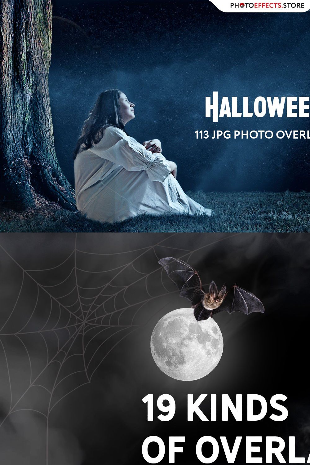 113 Halloween Photo Overlays pinterest preview image.