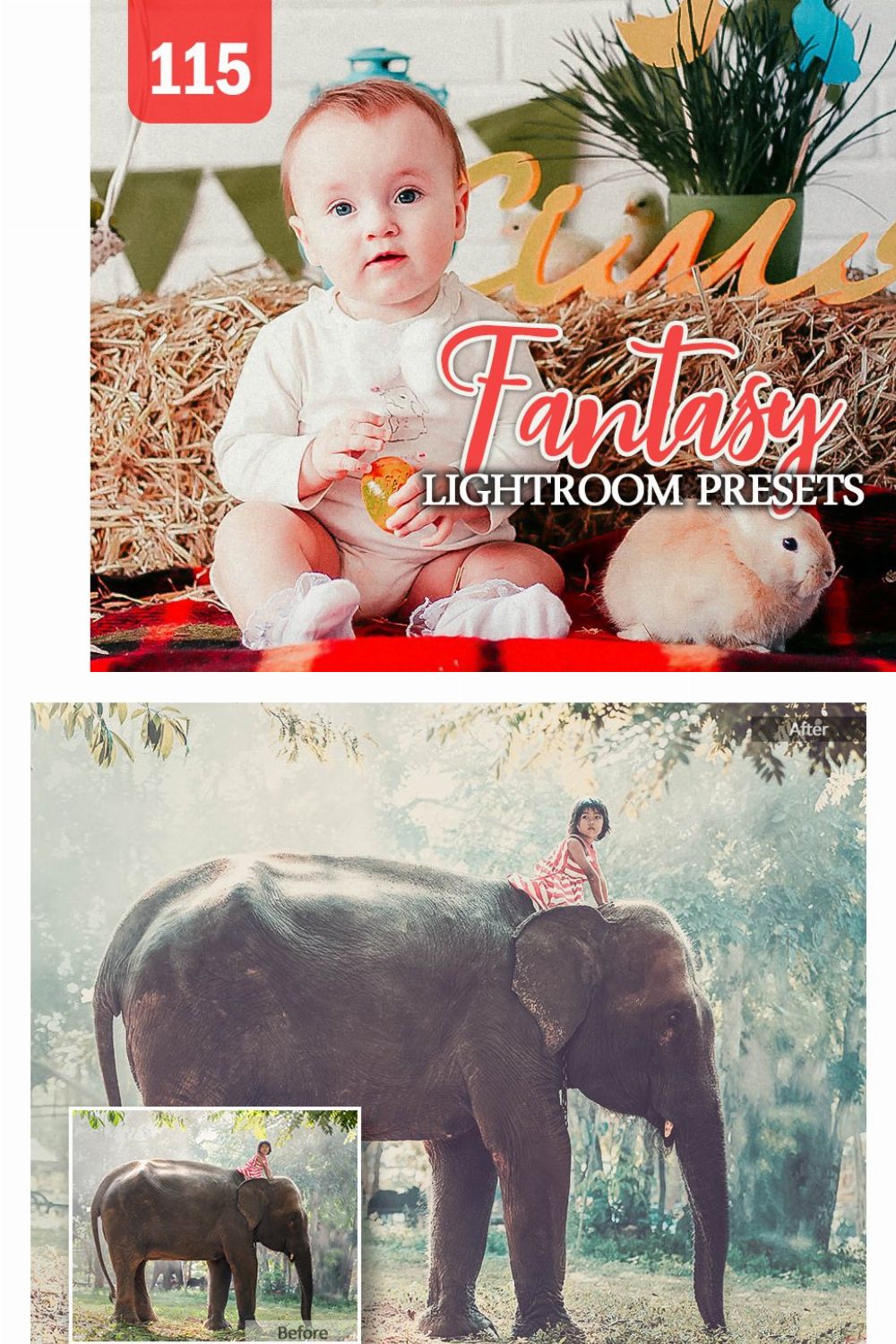 115 Fantasy Lightroom Presets pinterest preview image.