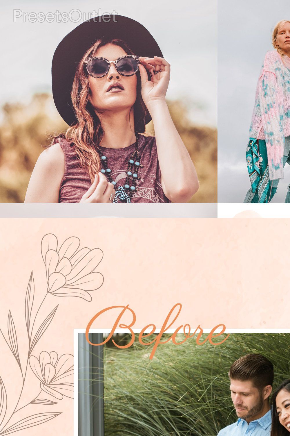 12 Bohemian Brown Lightroom Presets pinterest preview image.