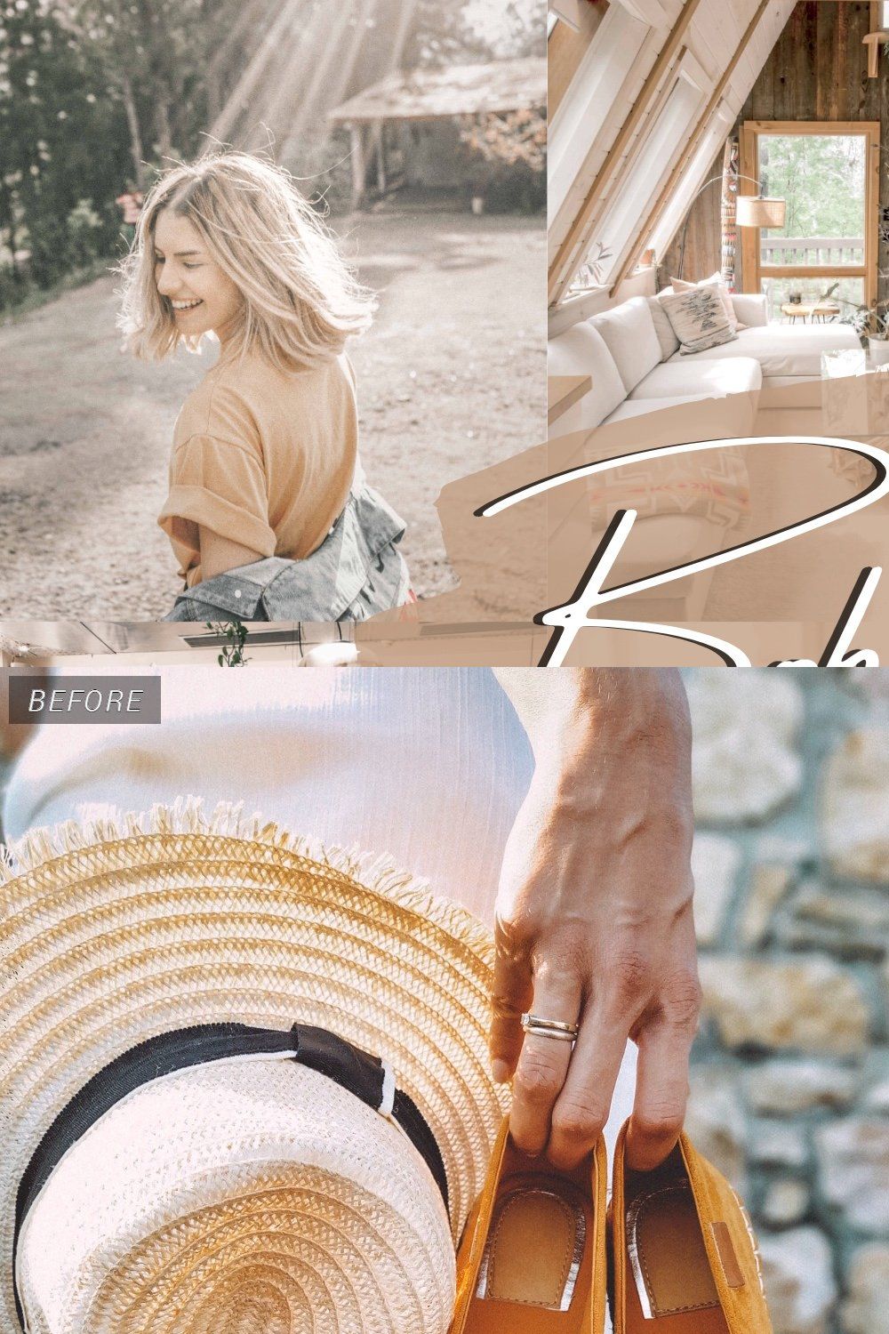 12 Lightroom PRESETS - BOHO pinterest preview image.