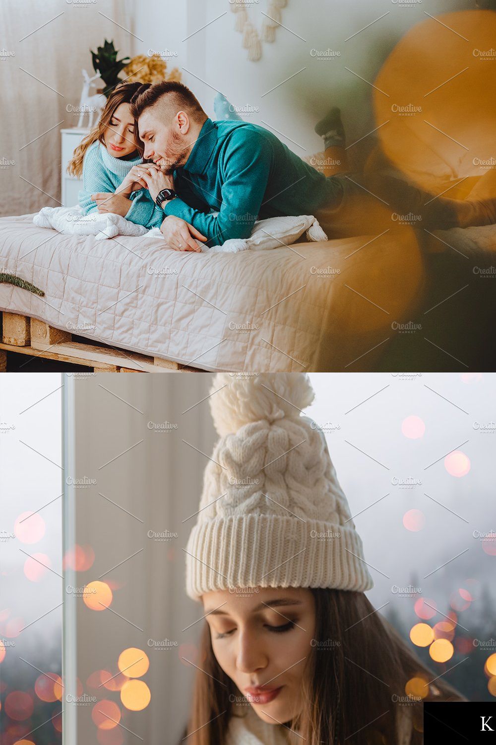 12 Lightroom Presets, Cozy Christmas pinterest preview image.