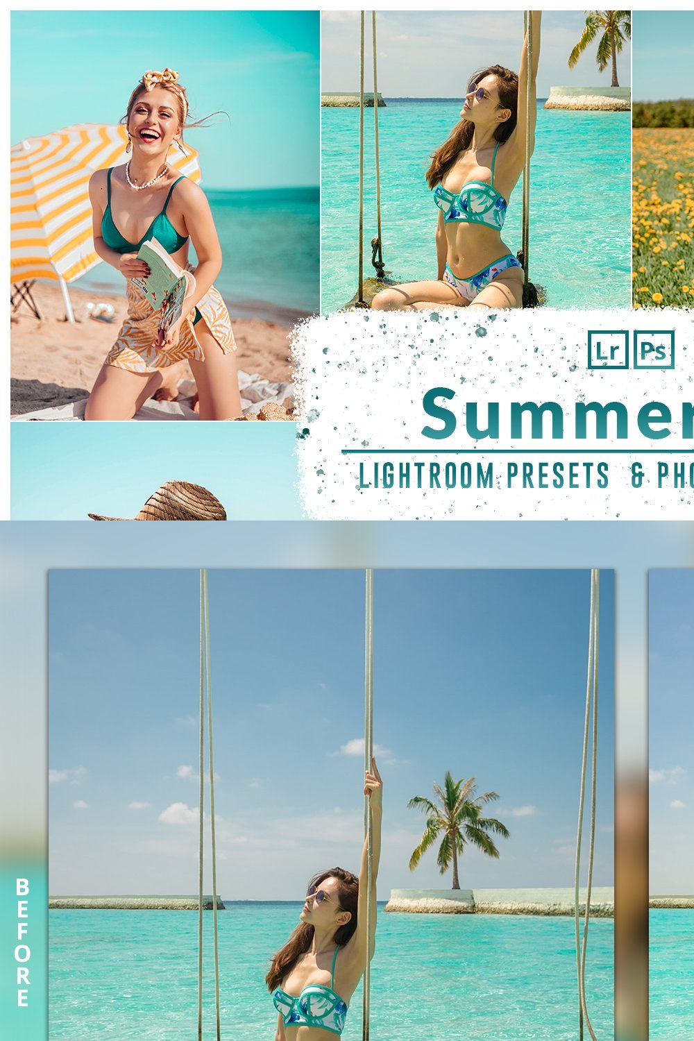 12 Summer Set Lr & Mobile Presets pinterest preview image.