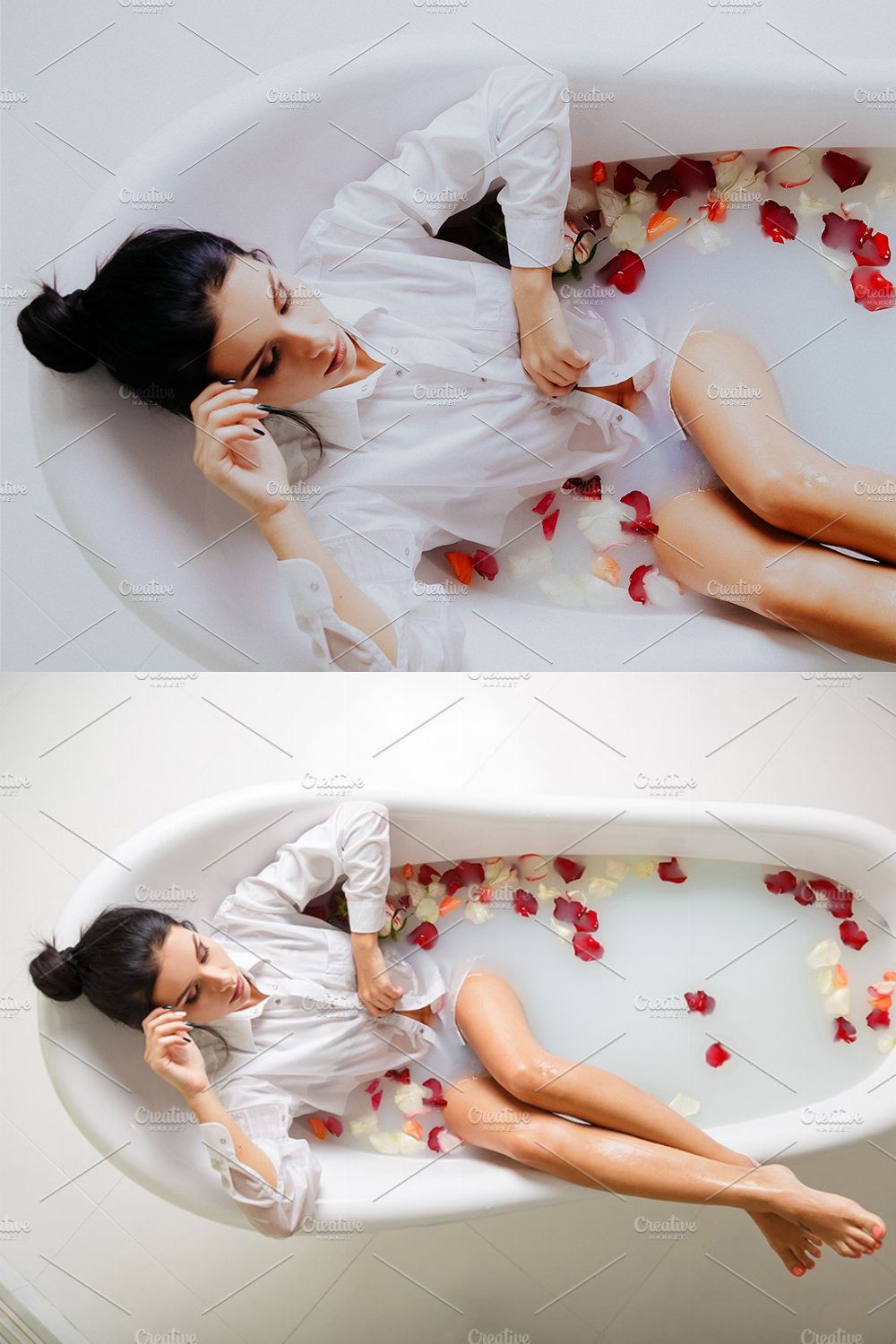 12 x Lightroom Presets, Milk Bath pinterest preview image.