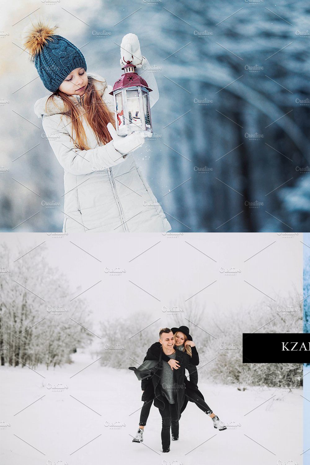 12 x Lightroom Presets, Winter Blues pinterest preview image.