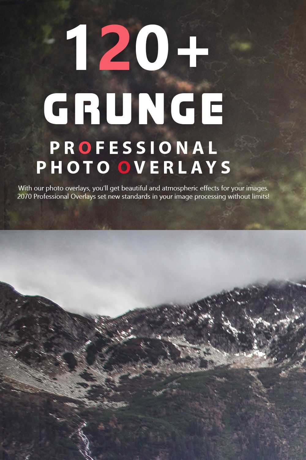 120+ Grunge Photo Overlays pinterest preview image.