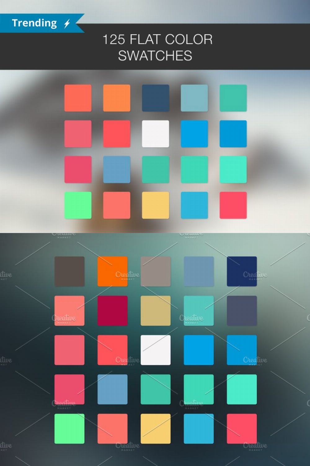 125 Flat color Swatches pinterest preview image.