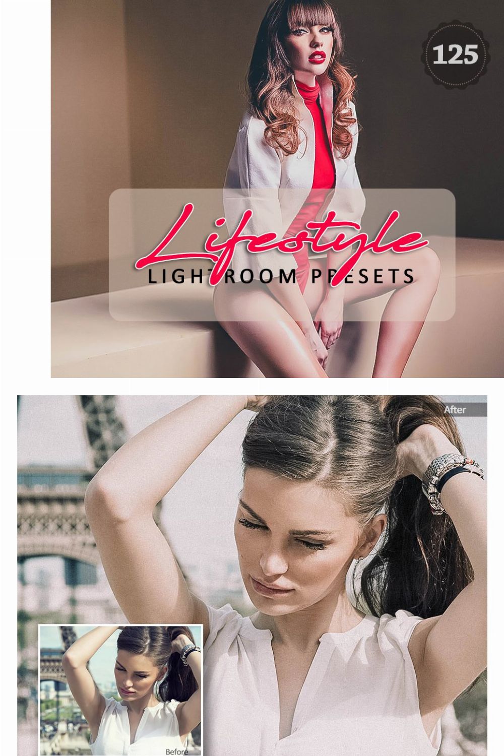 125 Lifestyle Lightroom Presets pinterest preview image.