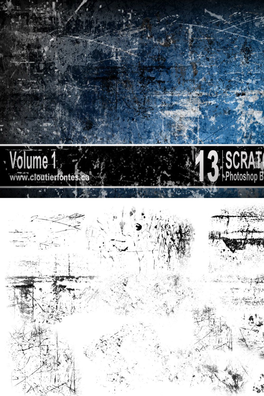 13 Grunge brushes for photoshop vol1 pinterest preview image.
