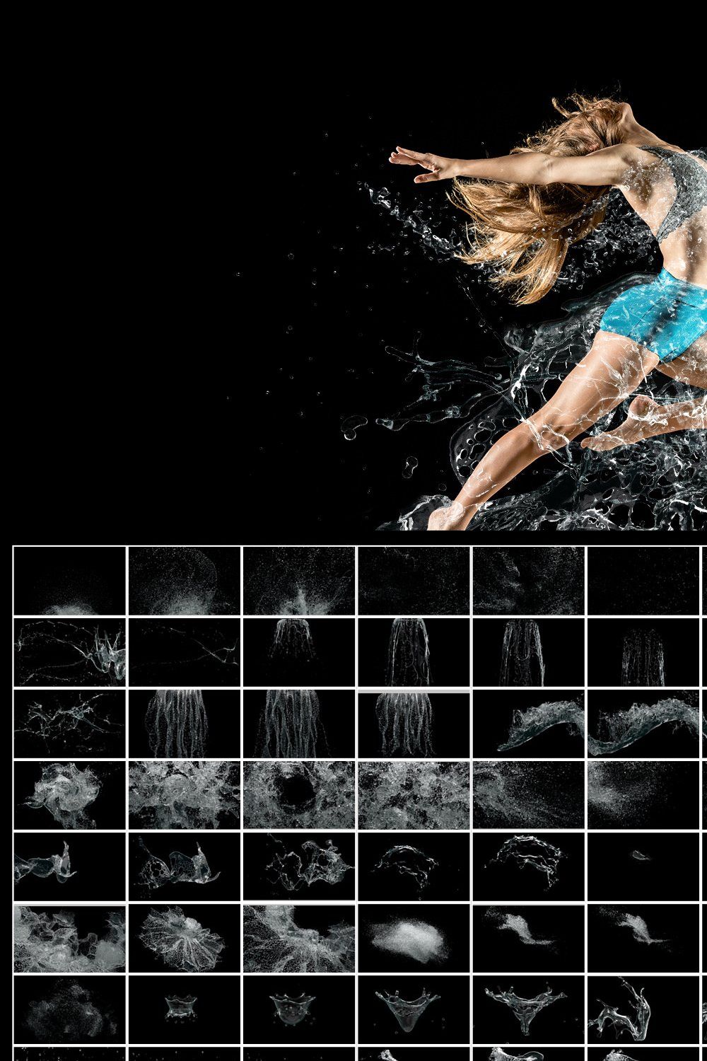 130 Water Splash Photo Overlays pinterest preview image.