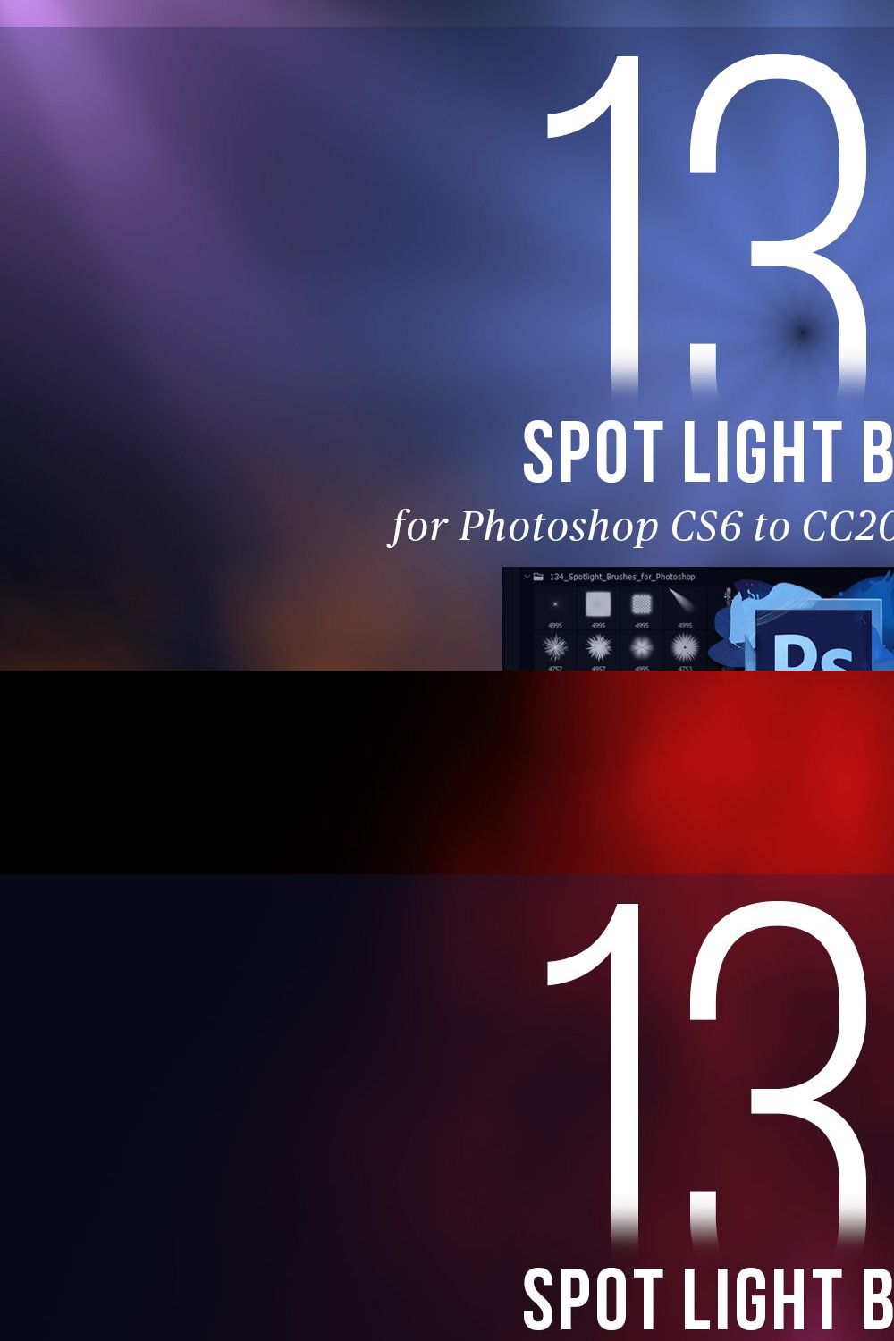 134 Spotlight Brushes for Photoshop pinterest preview image.