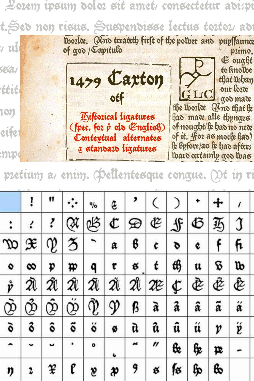 1479 Caxton OTF pinterest preview image.