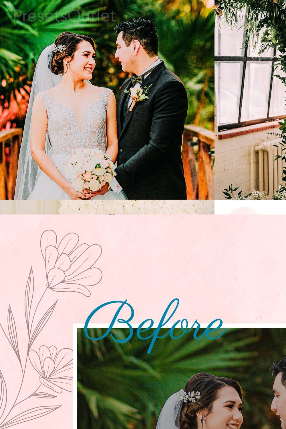 15 Bright and Vivid Wedding Presets pinterest preview image.