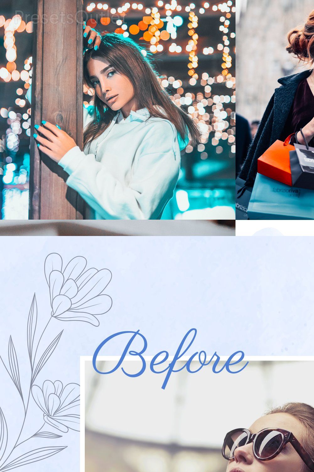 15 Bright Blue Lightroom Presets pinterest preview image.