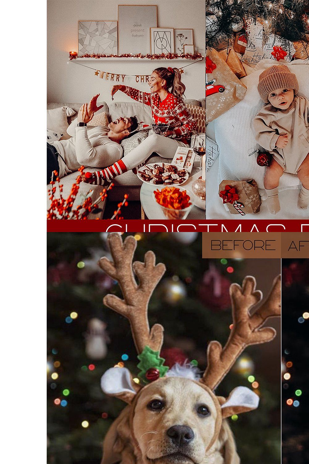 15 Christmas Lightroom Presets pinterest preview image.