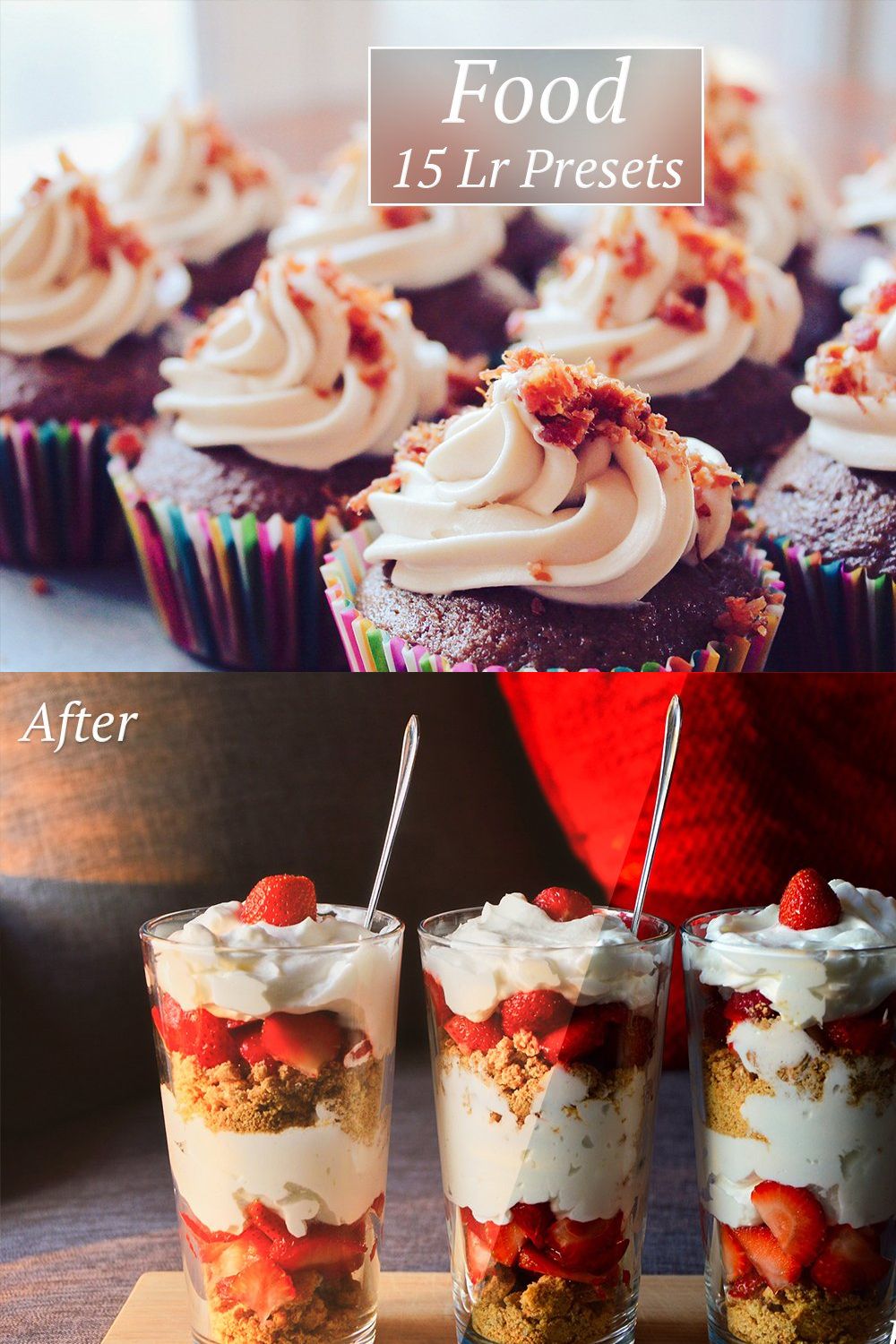 15 Food Lr Presets pinterest preview image.