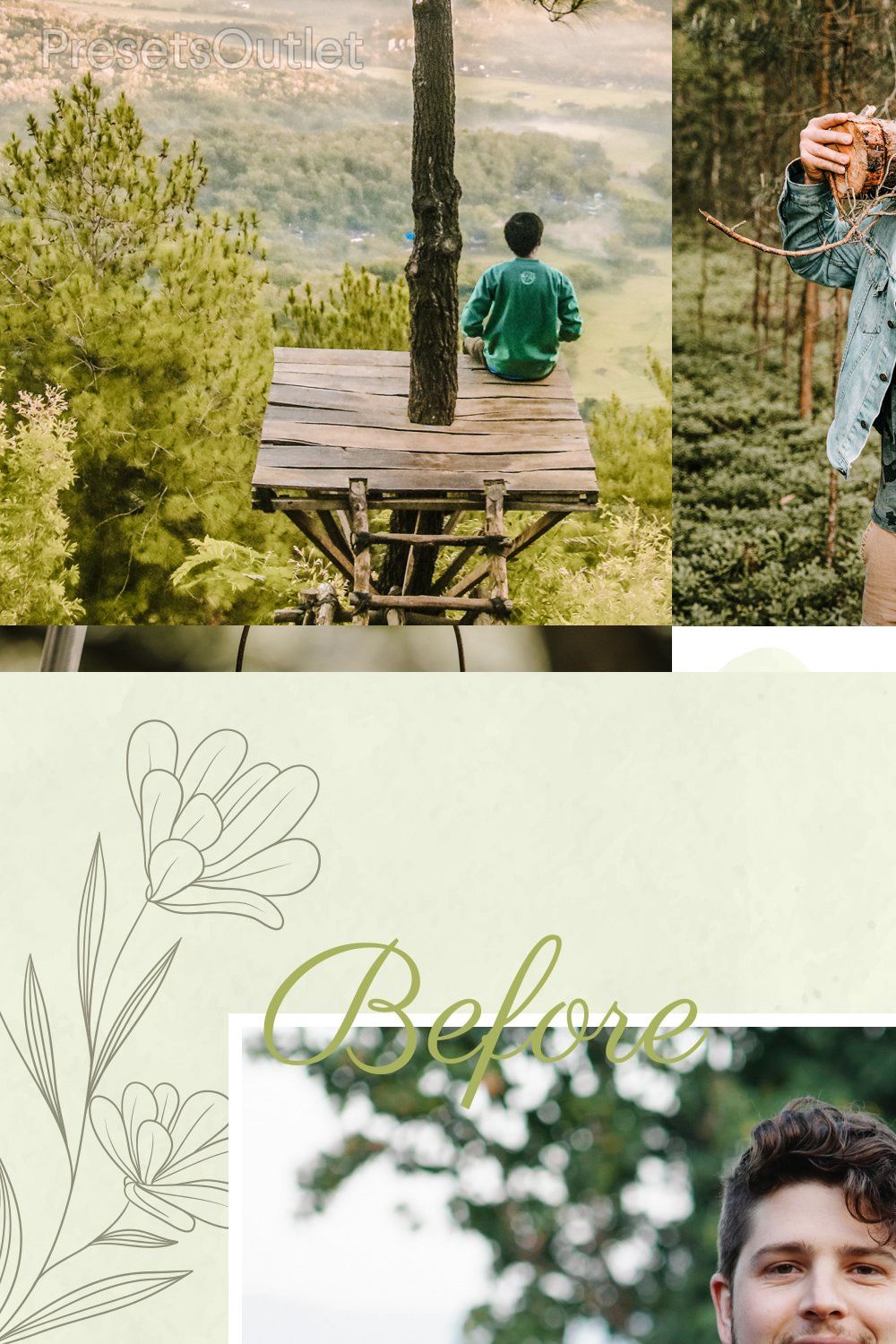 15 Forest Green Lightroom Presets pinterest preview image.