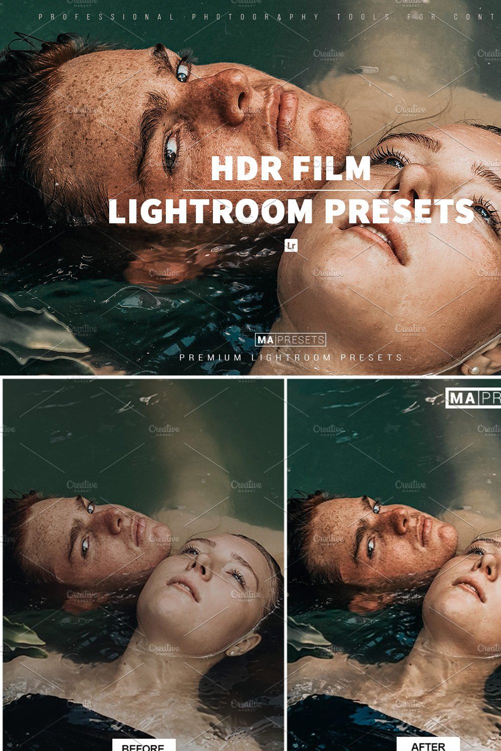 15 HDR FILM Lightroom Presets pinterest preview image.