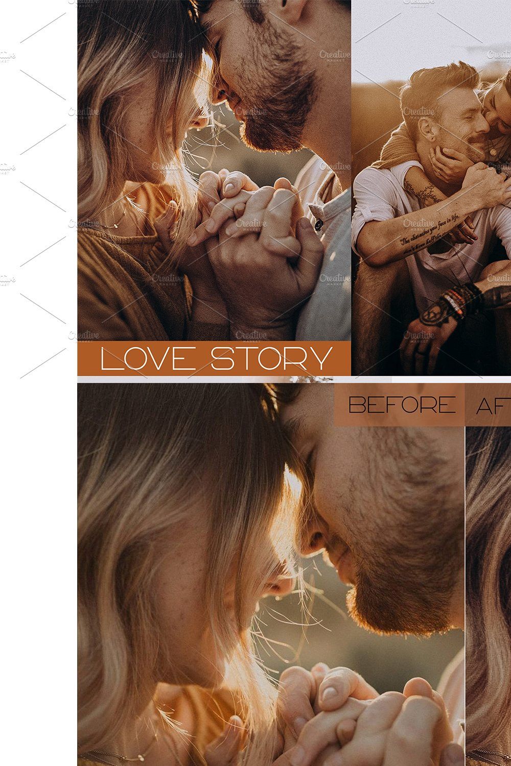 15 Love Story Lightroom Presets pinterest preview image.