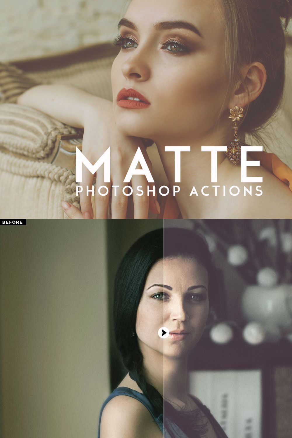 15 Matte Photoshop Actions pinterest preview image.