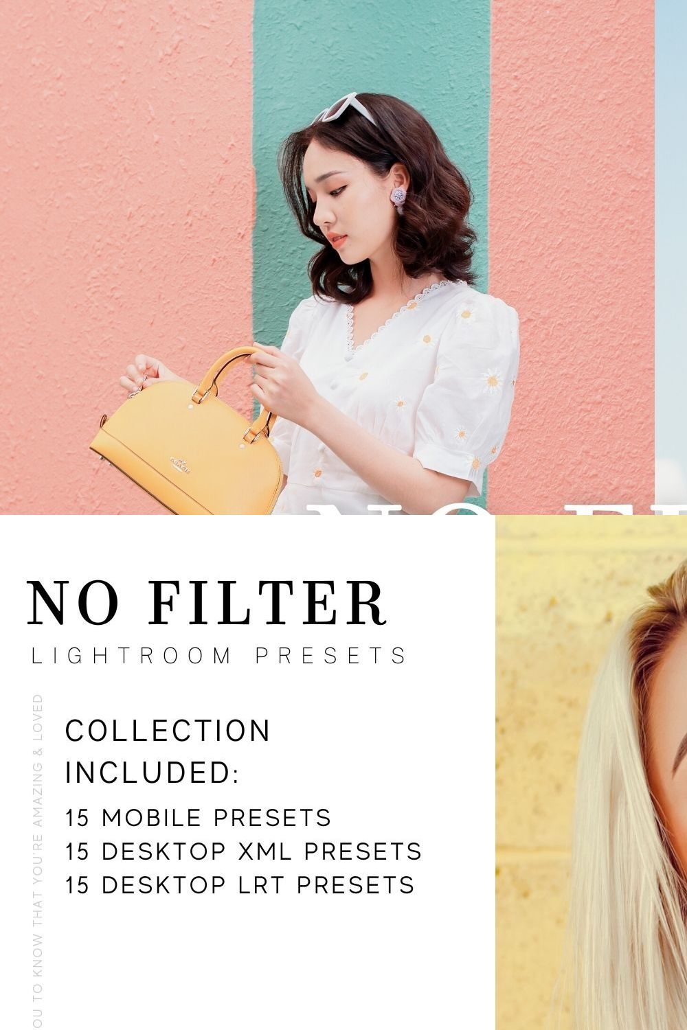 15 NO FILTER LIGHTROOM PRESETS pinterest preview image.