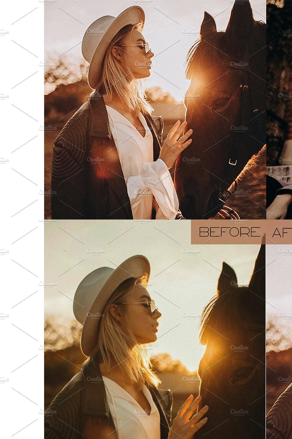 15 Warm Tones Portrait Presets pinterest preview image.