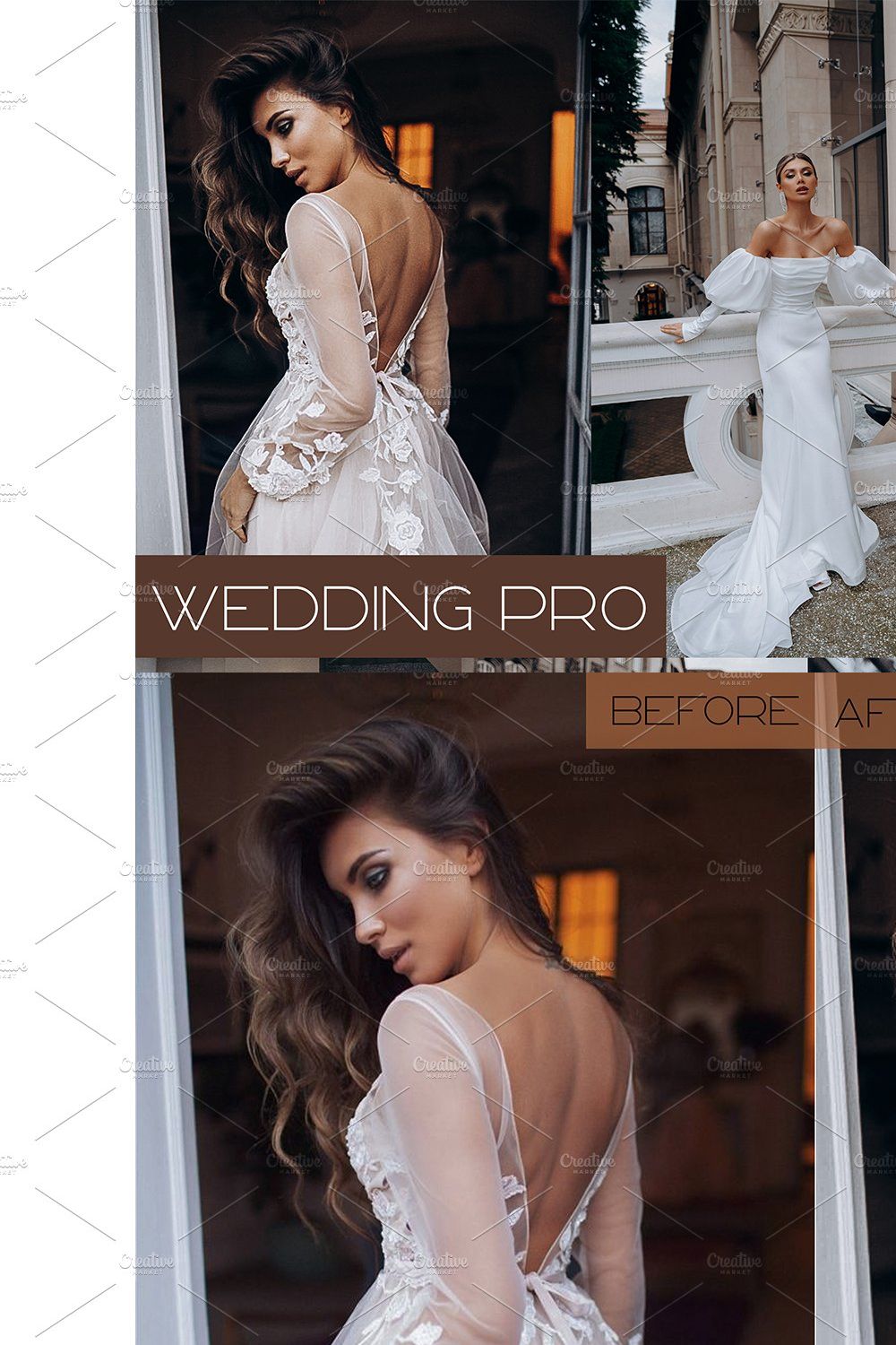 15 WEDDING PRO Lightroom Presets pinterest preview image.