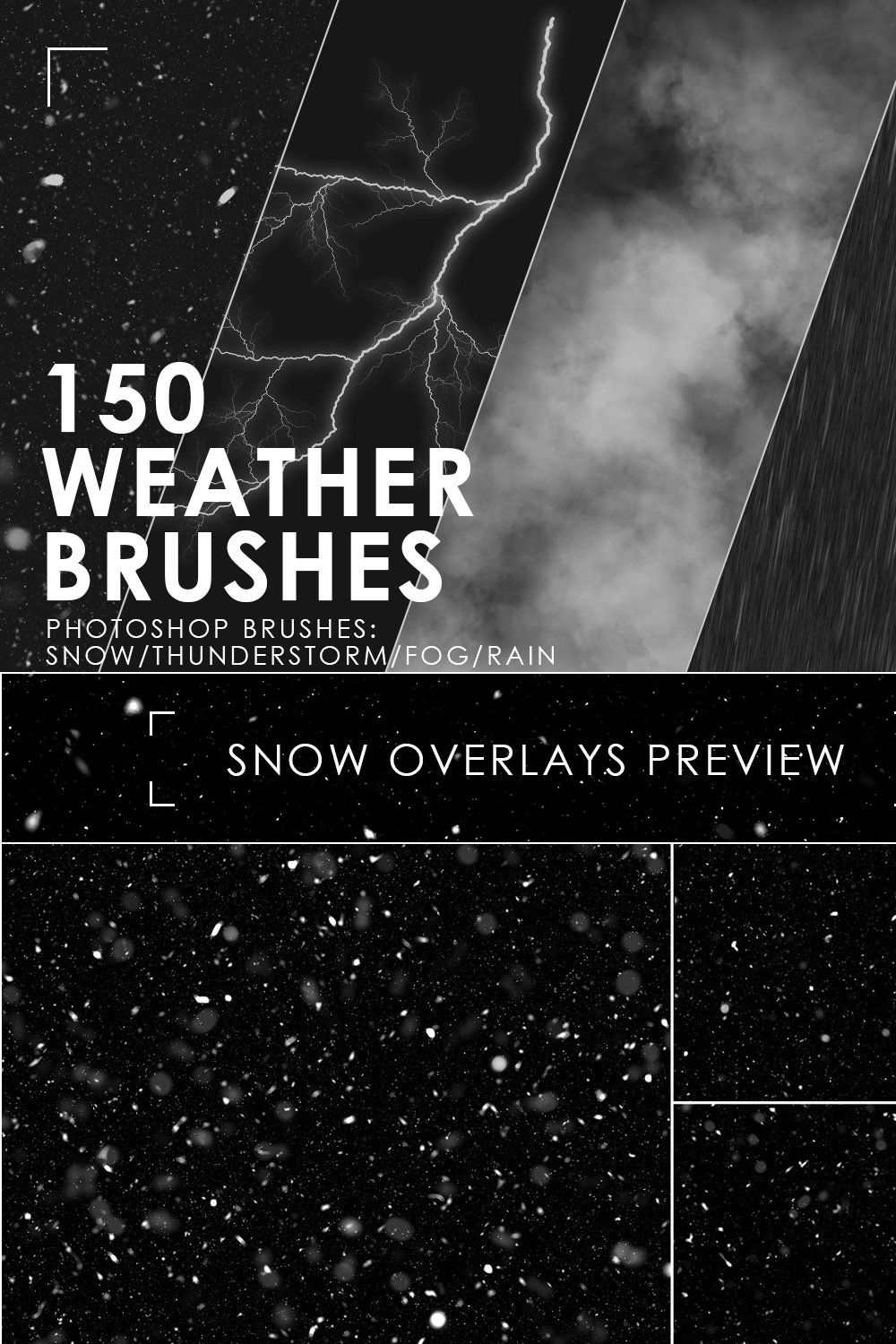 150 Weather Photoshop Brushes pinterest preview image.