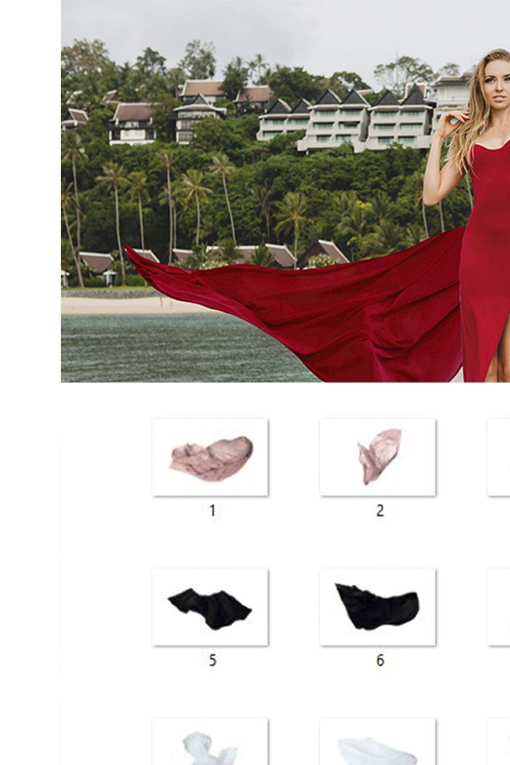 16 Flowing Dress Overlays pinterest preview image.